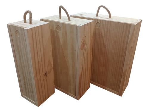 Set De Vino Genérico De Madera, 3 Botellas. 4