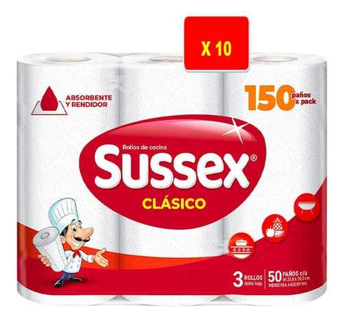 Sussex Classic Kitchen Roll 150 Towels - Bag 1