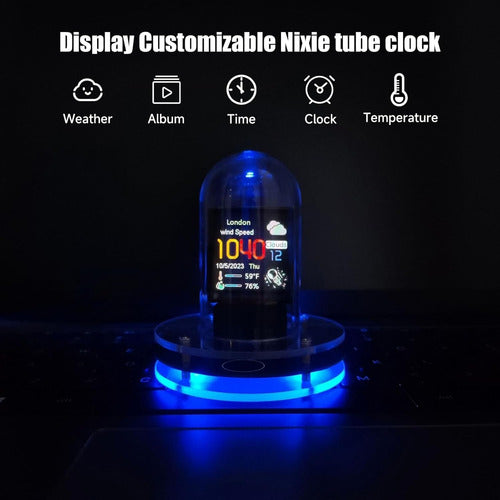 Gliivo Nixie Tube Clock RGB Alarm - WiFi - Weather & Temperature 6