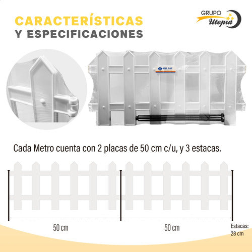 Deses Plast Cerco Plástico 12 M X 24 Cm Cantero Huerta 1