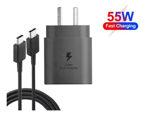 55W Fast Charger + C Cable for Samsung S23/ Plus/ Ultra 5