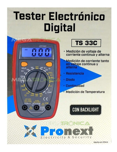 Pronext TS33C Digital Multimeter Tester with Temperature Measurement 1