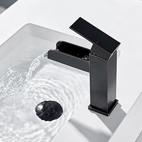 Griferia Mono Comando Baño Cascada Moderna Bronce Aceitado 4