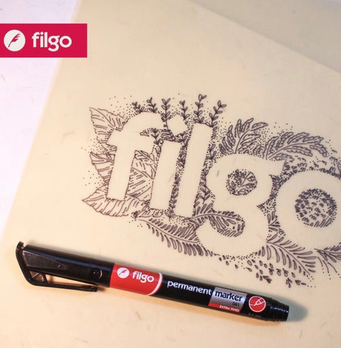 Filgo Permanent Marker Strong Black Fine Point 1 Mm 1