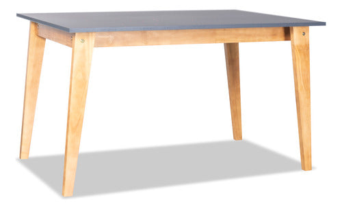 De France Scandinavian Dining Table 130cm Honey Top/Grey 0