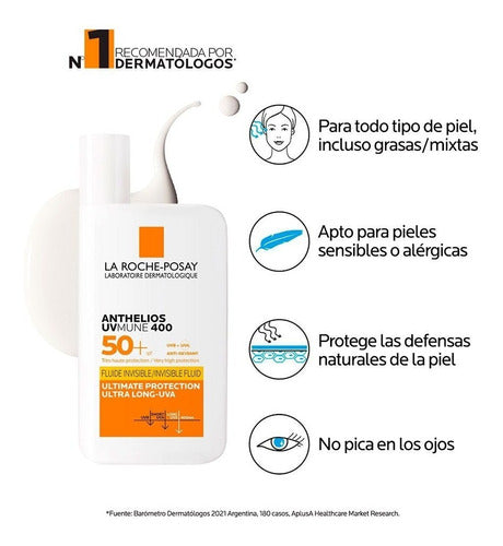 La Roche-Posay Anthelios Uv Mune 400 Fluido Invisible SPF50 | 50ml Combo X 2 5