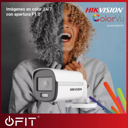 Kit X2 Camaras De Seguridad Full Hd Vision Colorvu Hikvision 3