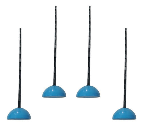 Set of 4 PVC Dribbling Poles with Bases 1m 1