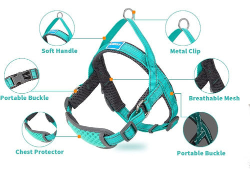 ANJISUNY No Pull Dog Harness Adjustable Reflective Breathable Vest Harness 1