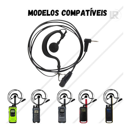 2 Fone Ouvido Microfone Para Radio Comunicador T210 T38 T470 3