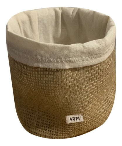 Arpi Contenedores Round Burlap Basket Set of 2 0