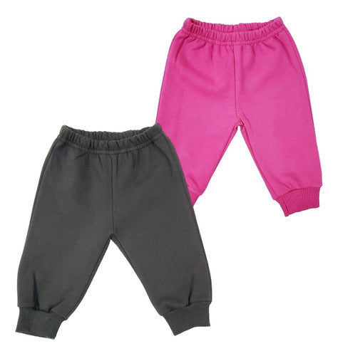 Pack of 2 Baby Fleece Jogging Pants Cotton Combo for Kids 12