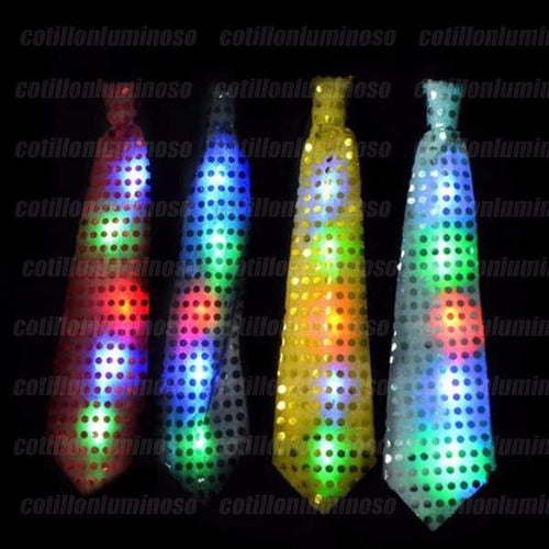 Cotillón Luminoso Quilmes 9 Led Sequined Light-Up Ties 1