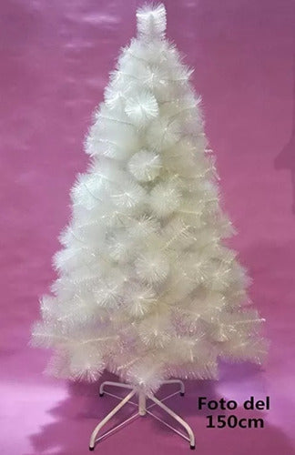 Fekouy White Christmas Tree 180 cm 200 Branches Metal Base 1