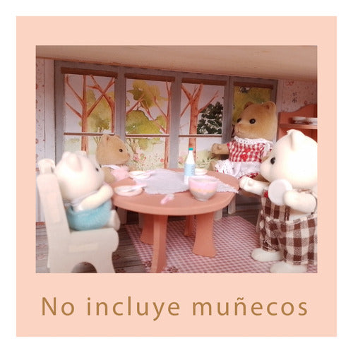 Modular Dolls House Dining Set for Sylvanian - Woodzeez - LOL 6