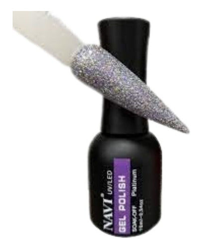 Navi Gel Polish Semi Uv/Led Silver And Multicolor 023 X 10ml 1