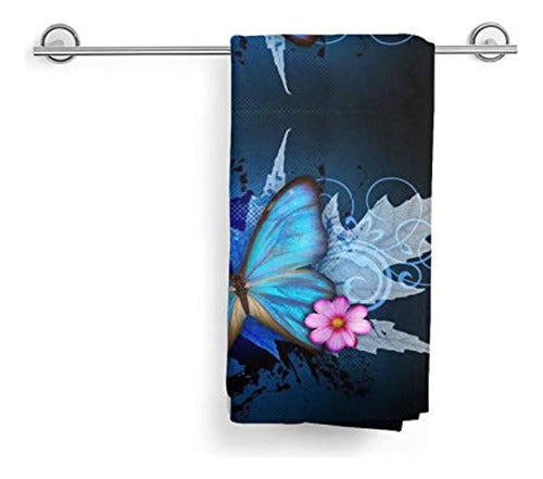 ~? Dujiea Blue Butterfly Flower Toallas Para Platos De Cocin 2