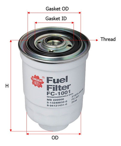 Nakamura Filtro Gasoil Jac 1035 I 2.8 D Diesel 2007 Al 2016 0