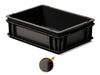 Storage Compat 12 Stackable Plastic Containers 4312A 40x30x12cm + 3 Black Lids 1