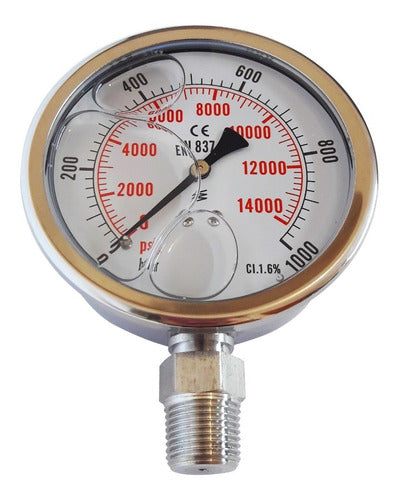 JMG Manometer With Glycerin Filling Range 0-1000 Bar Ø 63mm 1