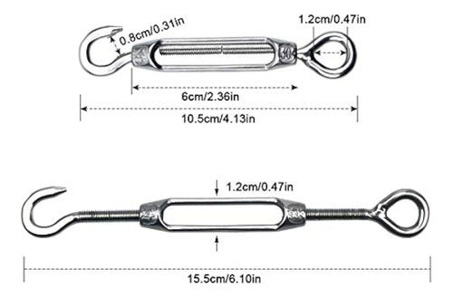 Paquete De 6 Tensores De Alambre De Tensor M4 Tensores De Ga 1