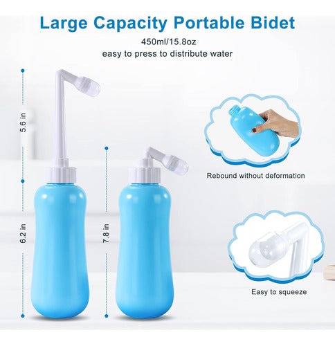 Bidet Portátil Personal Grande Capacidad 450ml Azul 2