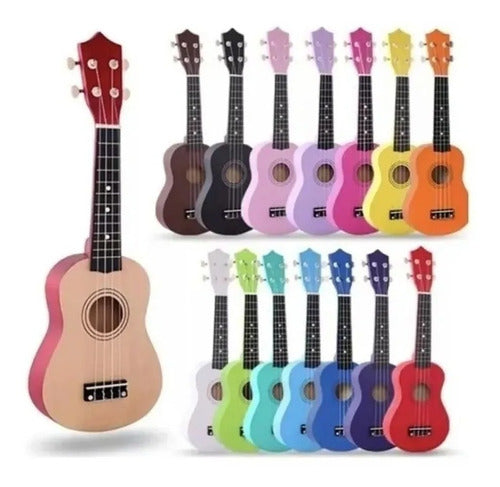 Newvision Soprano Ukulele Made of Wood + Case + Strings + Pick + Colors 0