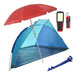 Green Beach Tent + Umbrella Sand Anchoring Support + COB LED Lantern 0