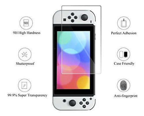 2 Ailun Tempered Glass Screen Protectors for Nintendo Switch OLED 1