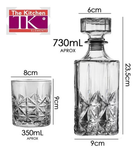 The Kitchen Set Whisky 5 Pieces - Glass Decanter and 4 Glasses 4