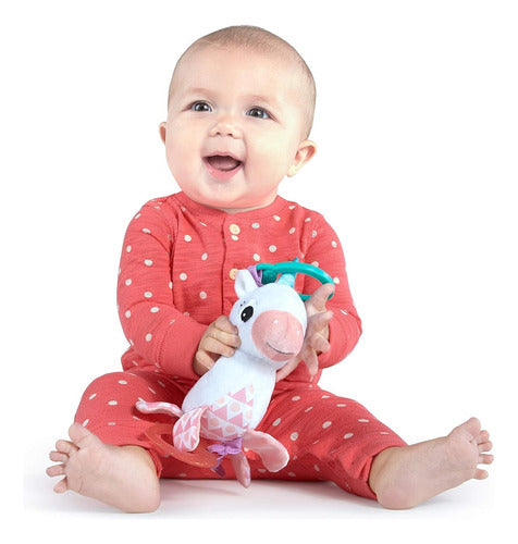 Bright Starts Sparkle & Shine Unicorn Plush Baby Rattle Teether Crib Toy 4