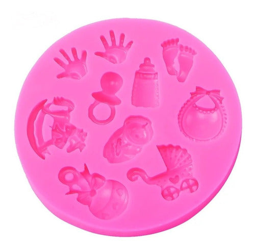 Molde De Silicone Chá De Bebê Maternidade P/ Confeitaria 2