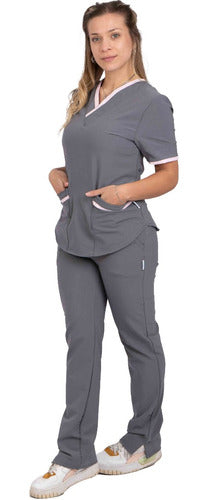 Presente Ambo Médico Spandex Mujer Ajustable Talle Especial 3