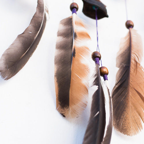 Handwoven Dreamcatcher with Natural Feathers Bedroom Decoration 5