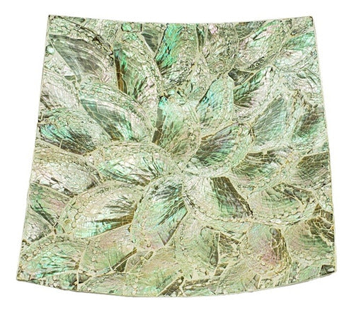 Square Abalone Mother-of-Pearl Plate 27x27cm Modern Décor 0