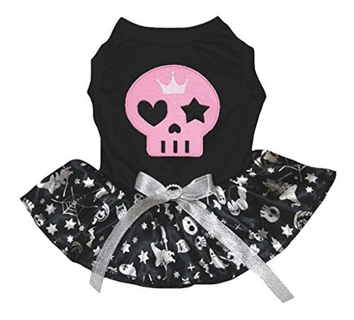 Petitebella Puppy Clothes Dog Dress Calavera Linda Black Top 0