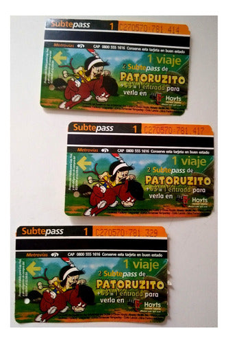 3 Subtepass Patorucito Boletos Pases Tarjeta Tickets Pasaje 0