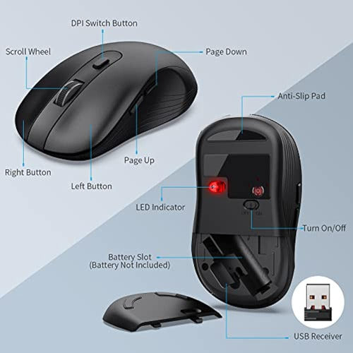 Marvo Wireless Keyboard and Mouse Combo - Ergonomic 2.4G 4