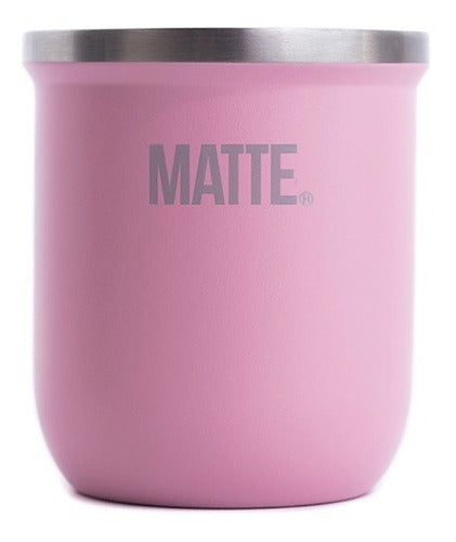 **Premium Matte Pink Stainless Steel Mate Set with Bombilla - Limited Edition Creative Pack** - Mate Pink 100% Acero Inoxidable + Bombilla + Creative Pack