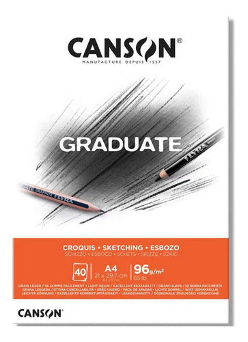 Bloco Desenho Graduate Croquis 96 G/m A4 Com 40 Fls Canson 0