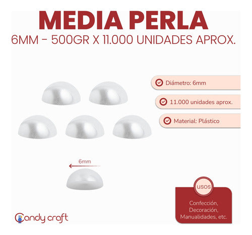 Media Perla - 6mm White x 500g - Half Kilo 1