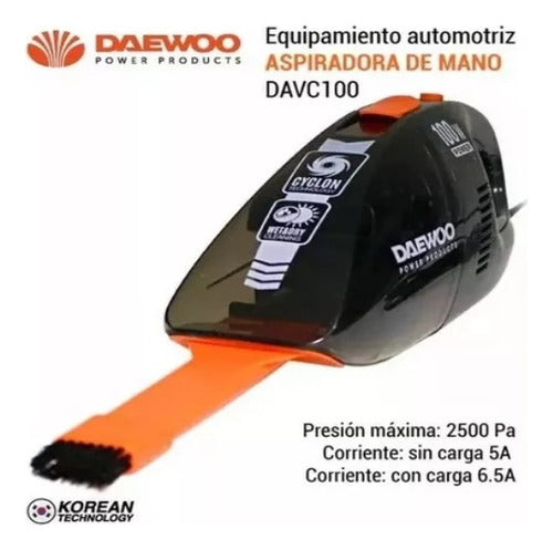Portable Car Vacuum Compact Design Daewoo Davc100 1