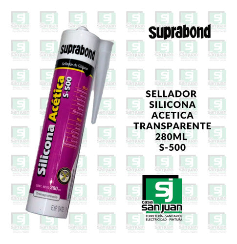 Suprabond Acetic Silicone Sealant Transparent 280ml S-500 1