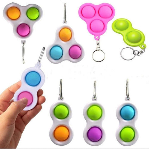 Pop It Fidget Toy Keychain Set of 3 Bubble Sensory Antistress 13