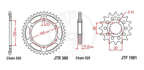 JT Corona Y Piñon Yamaha Tdm 900 525 - 42/16 1