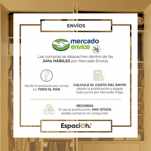 Espaciohome Organizador Set X2 Alzada Alacena Estante Reforzado Grande 5