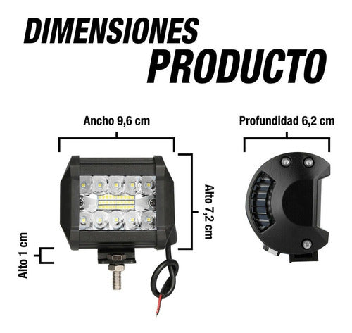 Juego X2 Faro Barra Auxiliar Led Spot 6500k 18w  Envío 4