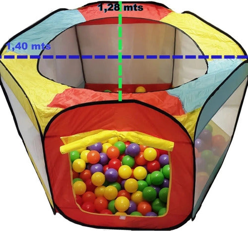 Portable Self-Assembling Pop-Up Ball Pit Tent with 75 Balls 1