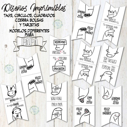 Diseños AC Printable Father's Day Kit - Tags, Labels, and Florks 3