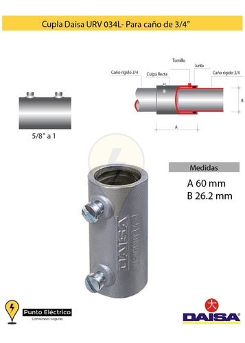 Daisa Metal Coupling 3/4 Inch (Pack of 2) 1